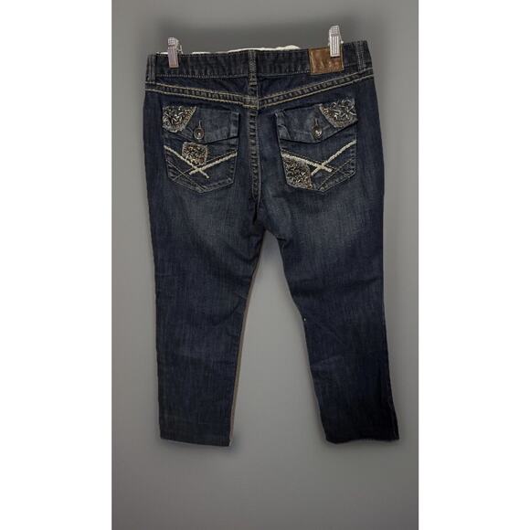 BKE Lexi Stretch Skinny Leg Jeans Low Rise Distressed Embellished 32 - Picture 3 of 6